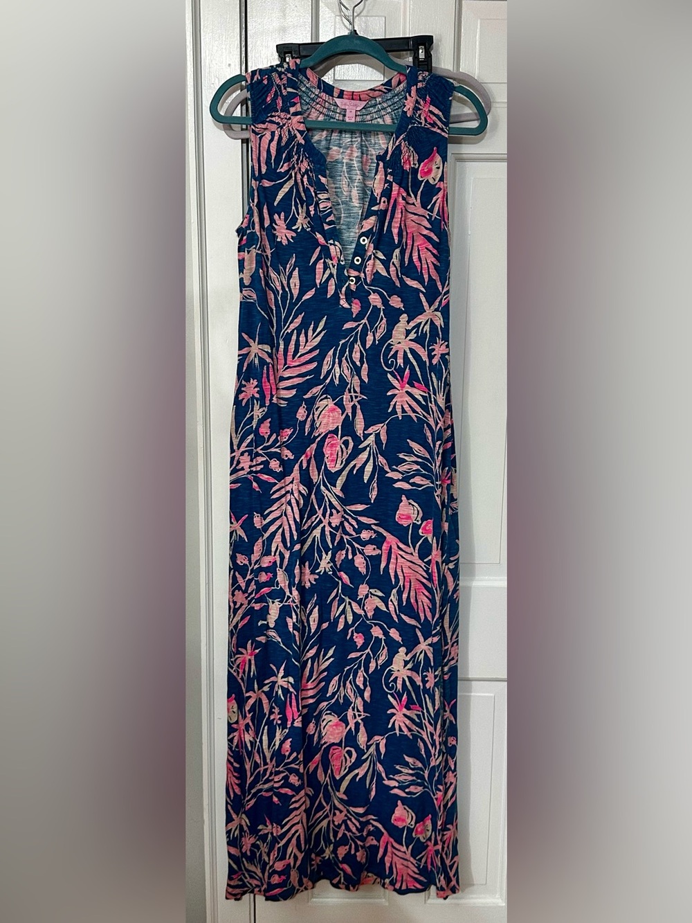 Lilly Pulitzer Essie Maxi Dress in the "Tidal Wave It's Prime Time" print